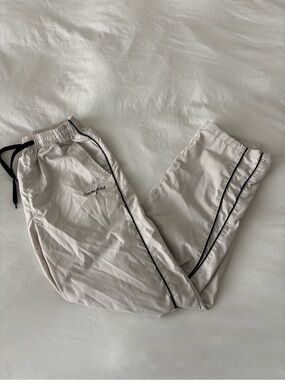 Campus Cream Track Pants with Black Piping